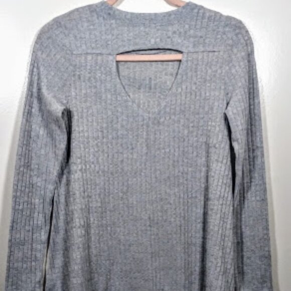 Awake Designer-Ribbed knit Long-sleeves Light Gray Pullover Tunic Sweater Sz: XS - Picture 5 of 13